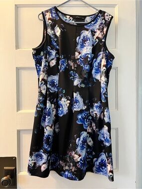 Apt. 9 Black Floral Scuba Dress
